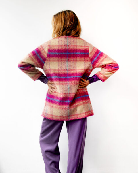 Checked wool-blend jacket