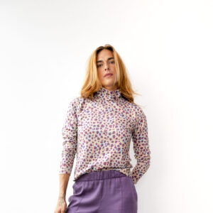 Leopard-print roll-neck