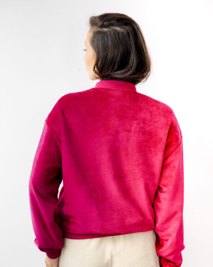 Bomber en velours lisse granita