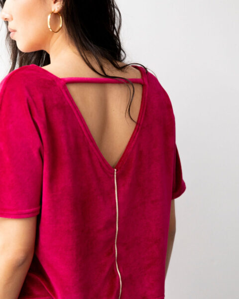 Top en velours lisse granita