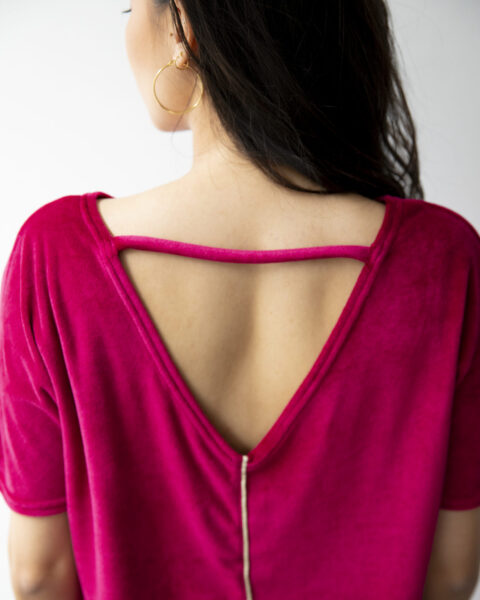 Smooth velvet top in granita colour